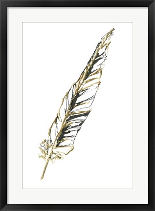 Framed Gilded Swan Feather II Print