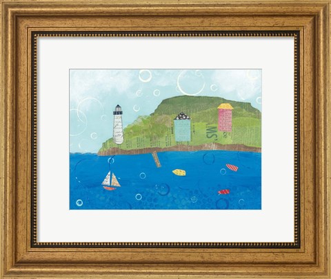 Framed Coastal Harbor I Print