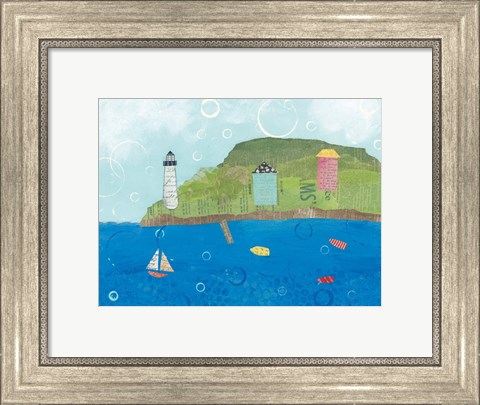 Framed Coastal Harbor I Print