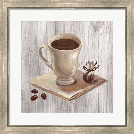 Framed Coffee Time IV on Wood Print