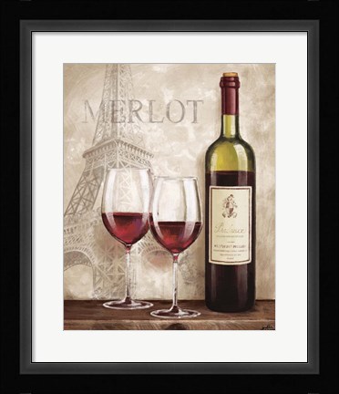 Framed Wine in Paris III Print