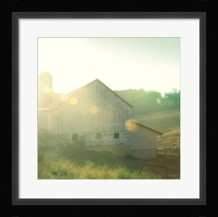 Framed Farm Morning II Square Print