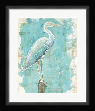 Framed Coastal Egret I Print