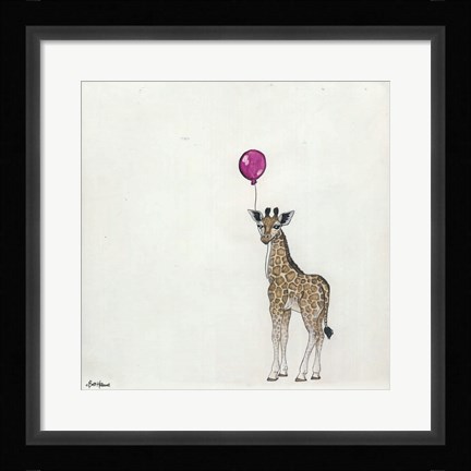 Framed Nursery Giraffe II Print