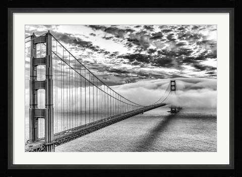 Framed Evening Commute BW Print