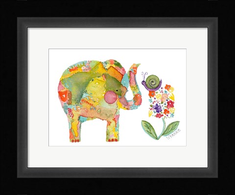 Framed Almost Eye To Eye Elephant Print