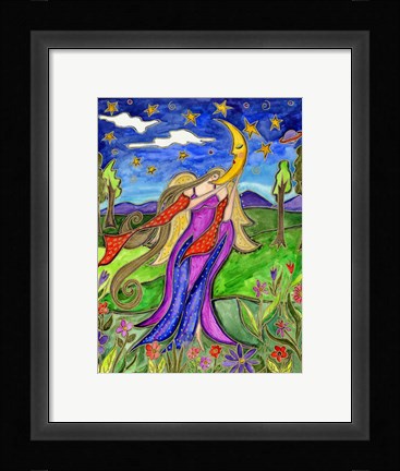 Framed Big Diva Angel And Moon Print