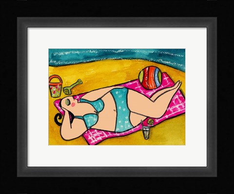 Framed Big Diva At The Beach Print