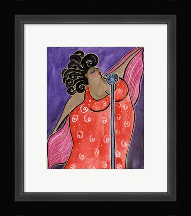 Framed Big Diva Blues Singer Print