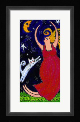 Framed Big Diva Moonlight Goddess Dancing Print