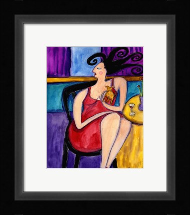 Framed Big Diva With Designer Dog Print
