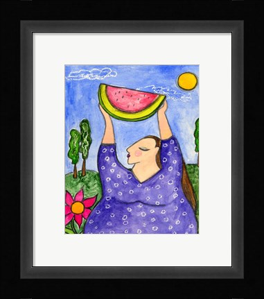 Framed Big Diva With Watermelon Print