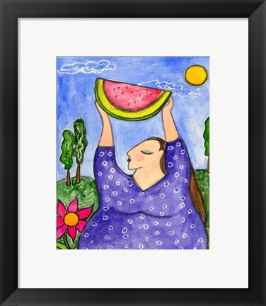 Framed Big Diva With Watermelon Print