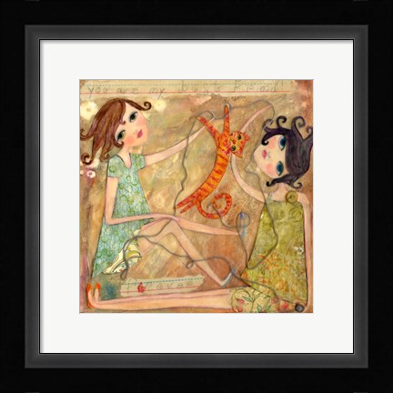 Framed Big Eyed Girl Best Friends Print