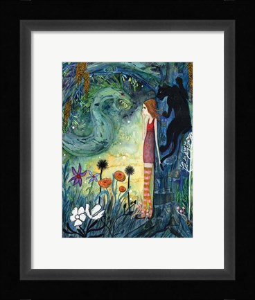 Framed Big Eyed Girl Can Of Worms Print