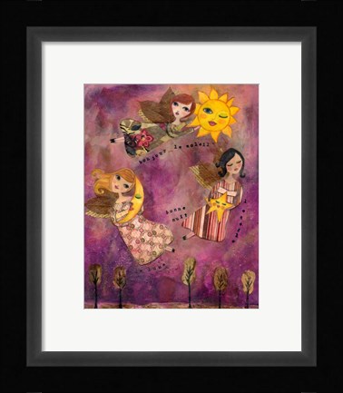 Framed Big Eyed Girl Good Morning Sun Print