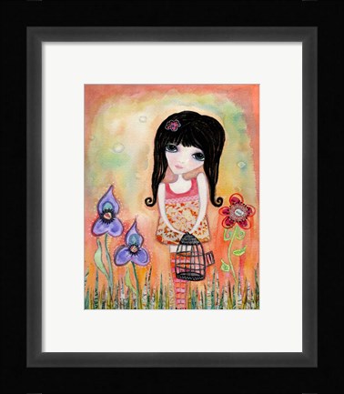 Framed Big Eyed Girl Just Believe Print