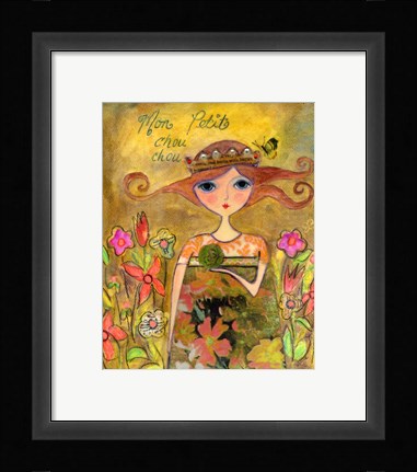 Framed Big Eyed Girl My Little Cabbage Print