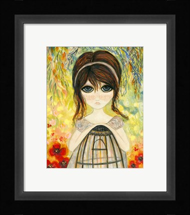 Framed Big Eyed Girl Not Today Print