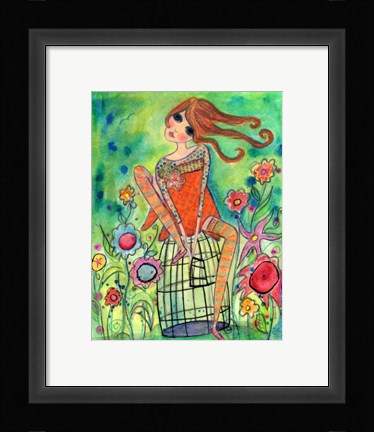 Framed Big Eyed Girl Trust Print