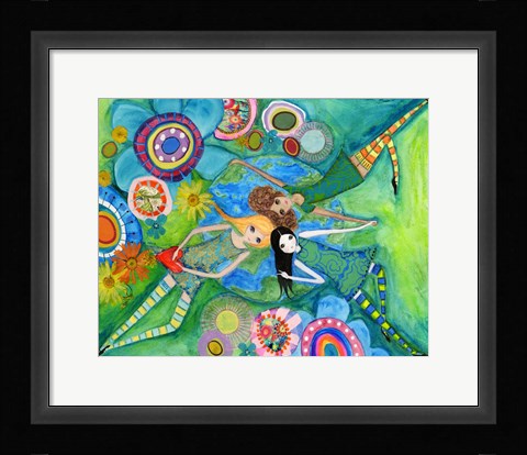 Framed Big Eyed Girls Together Is Better Print