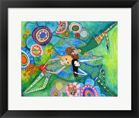 Framed Big Eyed Girls Together Is Better Print