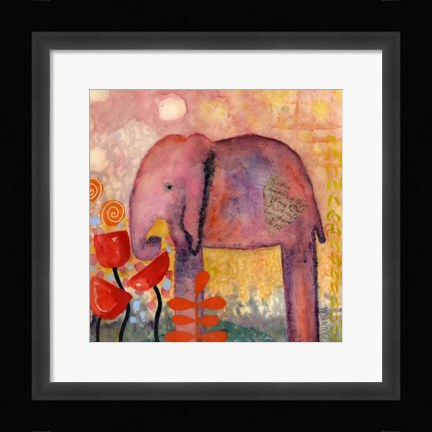 Framed Flower Monger Elephant Print