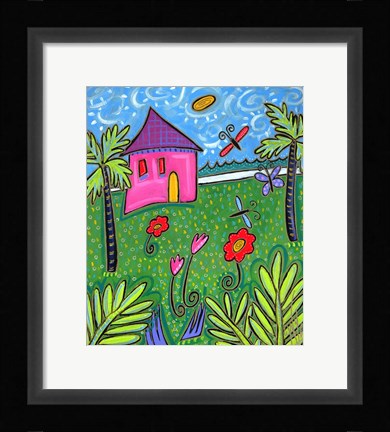 Framed Island House Print