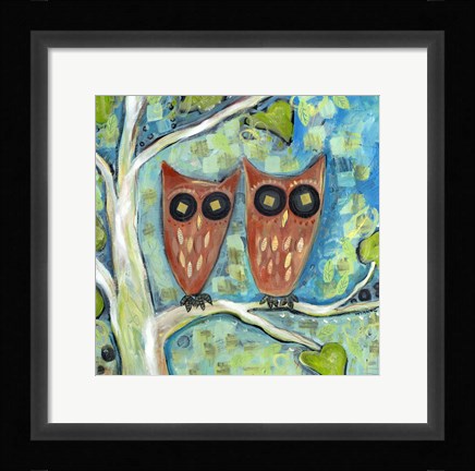 Framed One Plus One Owls Print