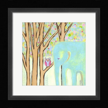 Framed Quiet Time Elephant Print