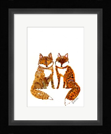 Framed Two Baby Foxes Print