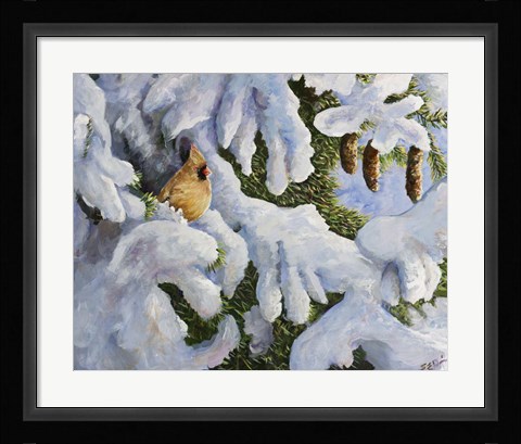 Framed Lady In The Pines Print