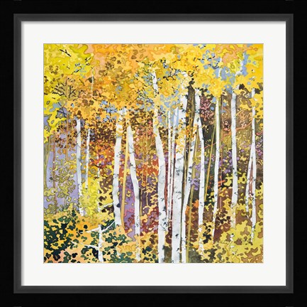 Framed Autumn Birches III Print