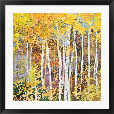 Framed Autumn Birches III Print