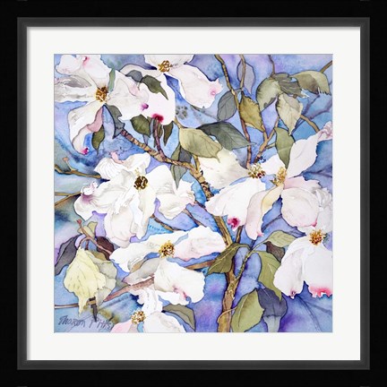Framed Dogwoods, White Print