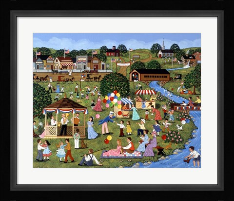 Framed Fourth of July ( River ) Print