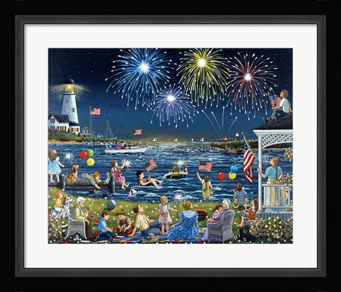 Framed Seaside on the Fourth Print
