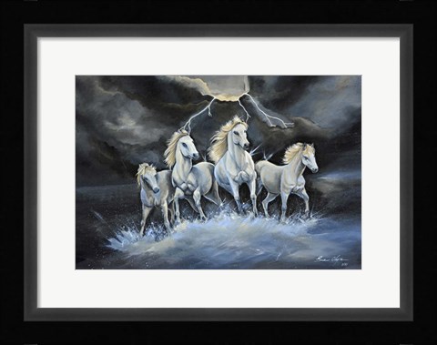 Framed Thundering Horses Print