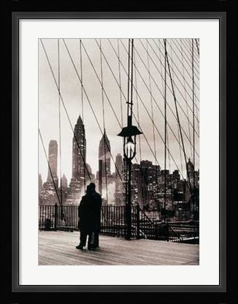 Framed Brooklyn Bridge 1955 Print