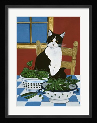 Framed Sweet Peas And Garden Peas Print