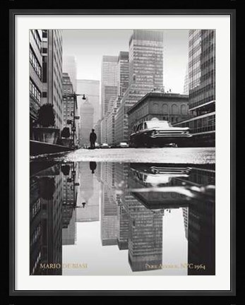 Framed Park Avenue NYC 1964 Print