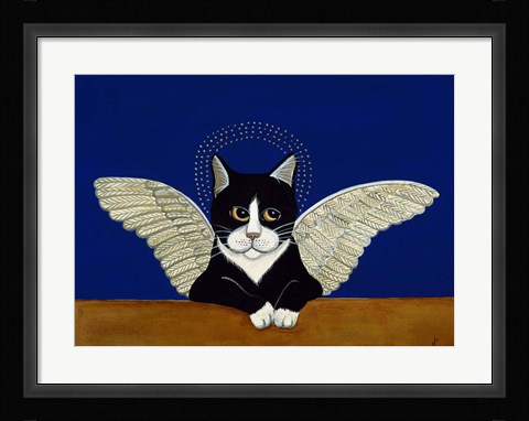Framed Angel Cat Print