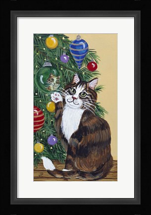 Framed Rudolpha Awaiting An Ornament Print