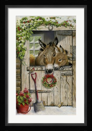 Framed Christmas Donkies Print