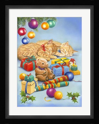 Framed Christmas Kittens Print