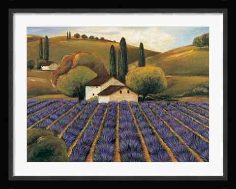 Framed Field of Lavender I Print