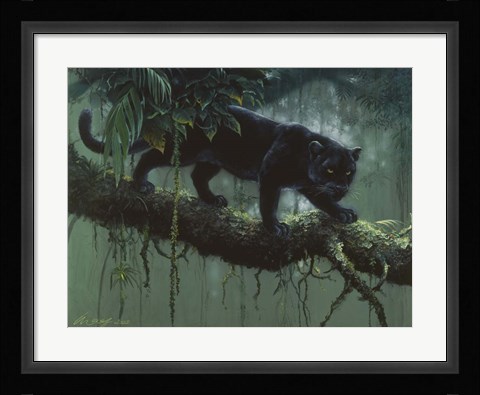 Framed Black Jaguar Print