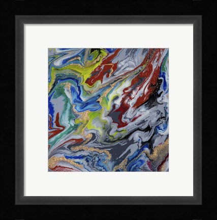 Framed Liquid Industrial IV - Canvas X Print