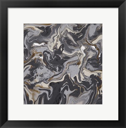 Framed Liquid Industrial V - Canvas III Print