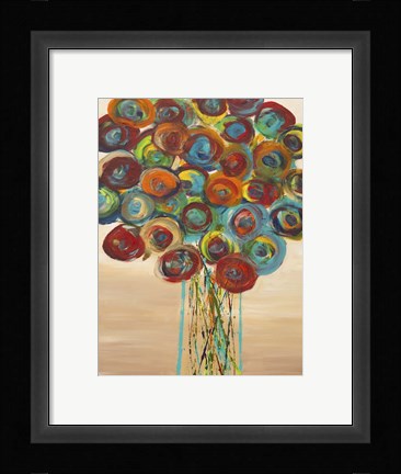 Framed Abstract Flowers 1 Print